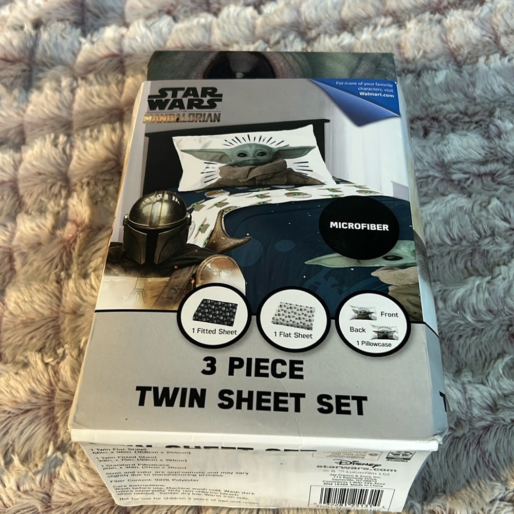 Star Wars Mandalorian 3 piece twin sheets